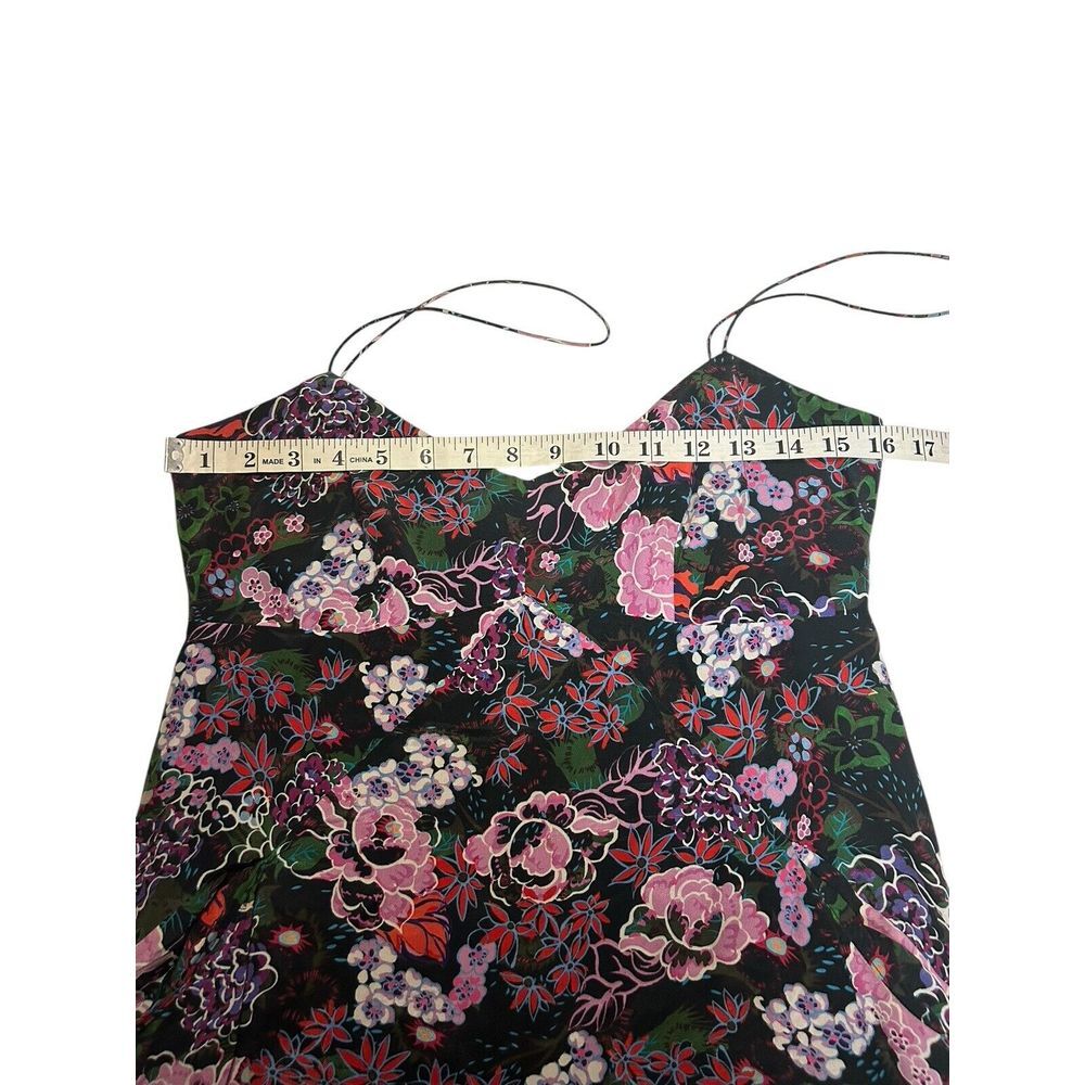 Saloni‎ Women's Floral Print Asymmetrical Hem Midi Dress Multicolor Size 6 - Picture 7 of 9